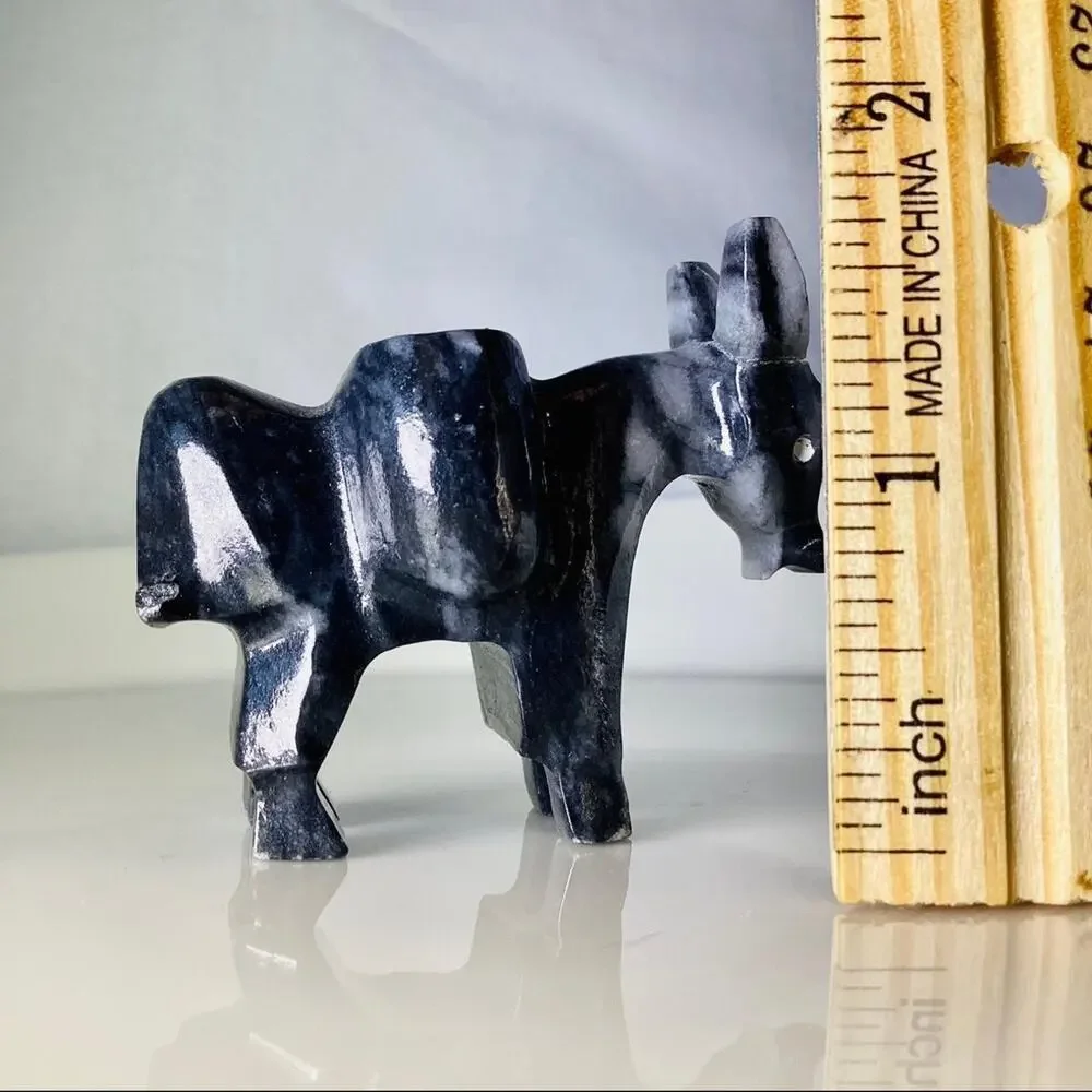 Small Carved Marble Donkey Toothpick Holder